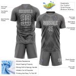 Custom Name and Number Soccer Uniform Jersey - Personalized Gray White Geometric Shapes Design Personalized Gray White Geometric