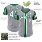 Personalized Team Baseball Jersey with Custom Name & Number - Gray White Kelly Green Arm Shapes, 3 Colors Available Personalized