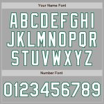 Custom Name Number Varsity Letterman Two Tone Bomber Jacket Gray White Kelly Green Full-Snap Team Gear Personalized Gray
