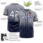 Custom Name Number Baseball Jersey - Personalized Gray White Navy Authentic Fade Fashion Team Apparel Personalized Gray White-Navy