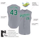 Custom Name Number Authentic Sleeveless Baseball Jersey Gray White Pinstripe Kelly Green Personalized Team Apparel Personalized