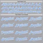 Custom Name Number Baseball Jersey - Personalized Gray White Pinstripe Light Blue-White Authentic Team Jersey Personalized