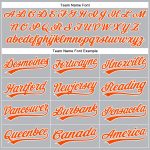 Customizable Orange Gray White Pinstripe Baseball Jersey - Personalized Team Name & Number Personalized Gray White Pinstripe