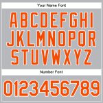 Customizable Orange Gray White Pinstripe Baseball Jersey - Personalized Team Name & Number Personalized Gray White Pinstripe