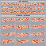 Custom Name Number Baseball Jersey - Personalized Gray White Pinstripe Orange Sleeveless Team Jersey Personalized Gray White
