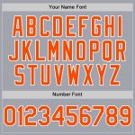 Custom Name Number Baseball Jersey - Personalized Gray White Pinstripe Orange Sleeveless Team Jersey Personalized Gray White