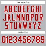 Customizable Authentic Baseball Jersey with Red, Gray, and White Pinstripes - Personalize with Name and Number Personalized