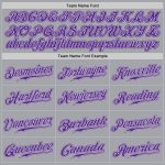Custom Name and Number Authentic Baseball Jersey - Personalized Gray White-Purple Team Jersey Personalized Gray White-Purple