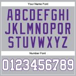 Personalized Throwback Basketball Jersey in Gray, White, and Purple - Authentic Style Personalized Gray White-Purple Authentic