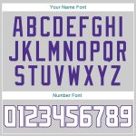 Custom Name Number Gray White Purple Authentic Throwback Baseball Jersey Shirt Rib-Knit Design Personalized Gray White-Purple
