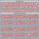 Custom Name and Number Authentic Baseball Jersey in Gray White and Red - Personalize Your Team Jersey Personalized Gray White-Red