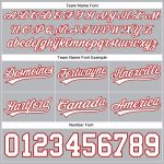 Custom Team Name Number Basketball Shorts Gray White Red Authentic Personalized Gray White-Red Authentic Basketball Shorts