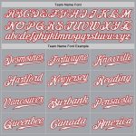 Custom Authentic Baseball Jersey with Team, Name, and Number - Personalized Gray, White, Red, and Gold Personalized Gray
