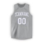Custom Team Basketball Jersey with Personalized Name and Number - Gray White Round Neck Personalized Gray White Round Neck
