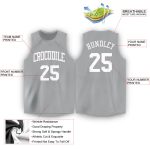 Custom Team Basketball Jersey with Personalized Name and Number - Gray White Round Neck Personalized Gray White Round Neck