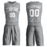 Custom Basketball Jersey Personalized with Name & Number, Gray White Round Neck Suit Personalized Gray White Round Neck Suit