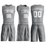 Custom Basketball Jersey Personalized with Name & Number, Gray White Round Neck Suit Personalized Gray White Round Neck Suit