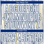 Custom Name Number Soccer Jersey - Personalized Gray White-Royal Pinstripe Sublimation Uniform Personalized Gray White-Royal