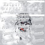 Customizable Skull 3D Bomber Varsity Jacket in Gray White - Full-Snap Team Jacket with Name and Number Personalized Gray