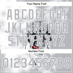 Customizable Skull 3D Bomber Varsity Jacket in Gray White - Full-Snap Team Jacket with Name and Number Personalized Gray
