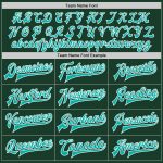 Custom Name and Number Bomber Jacket for Teams - Personalized Aqua-White Varsity Letterman Full-Snap Jacket Personalized