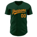 Custom Orange Green Bay Baseball Jersey - Personalized Team Name & Number Authentic Personalized Green Bay Orange Authentic
