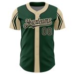Custom Baseball Jersey with Personalized Name and Number, Green Black City Cream, 3 Colors, Arm Shapes, Authentic Design