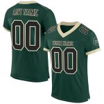 Custom Team Football Jersey with Personalized Name and Number in Green Black-Cream Mesh Personalized Green Black-Cream Mesh