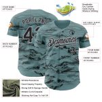 Custom Name and Number Baseball Jersey with 3D Mountain Pattern - Personalized Green Black Gray Design Personalized Green