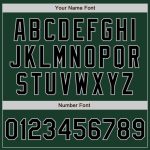 Custom Name & Number Two Tone Bomber Varsity Letterman Jacket - Green Black Gray Full-Snap Personalized Green Black-Gray