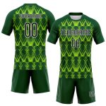 Customizable Volleyball Jersey with Neon Green Abstract Design - Personalized Team Name & Number - Green Black Sublimation Uniform