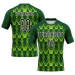 Customizable Volleyball Jersey with Neon Green Abstract Design - Personalized Team Name & Number - Green Black Sublimation Uniform