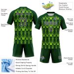 Customizable Volleyball Jersey with Neon Green Abstract Design - Personalized Team Name & Number - Green Black Sublimation Uniform
