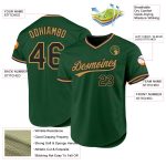 Customizable Authentic Baseball Jersey - Green Black Old Gold - Personalized Team Name & Number Personalized Green Black-Old