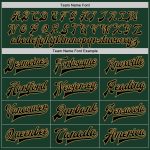 Custom Team Name Number Varsity Letterman Jacket Personalized Green Black Old Gold Bomber Full-Snap Personalized Green Black-Old