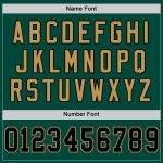 Customizable Football Jersey - Personalized Green Black Old Gold Mesh with Name & Number - Authentic Throwback Design Personalized