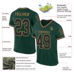 Customizable Football Jersey - Personalized Green Black Old Gold Mesh with Name & Number - Authentic Throwback Design Personalized
