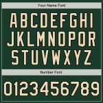Custom Name and Number Unisex Softball Jersey - Personalized Green and Black Pinstripe Two-Button Cream Design Personalized