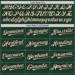 Custom Name and Number Unisex Softball Jersey - Personalized Green and Black Pinstripe Two-Button Cream Design Personalized