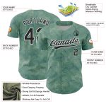 Custom Name and Number Baseball Jersey - Personalized 3D Pattern Green Black-White Crocodile and Plant Design Personalized