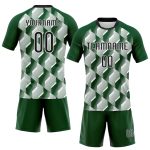 Custom Volleyball Jersey with Personalized Name and Number - Green Black-White Geometric Design Personalized Green Black-White