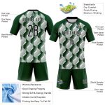 Custom Volleyball Jersey with Personalized Name and Number - Green Black-White Geometric Design Personalized Green Black-White