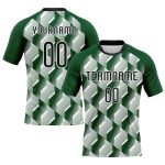 Custom Volleyball Jersey with Personalized Name and Number - Green Black-White Geometric Design Personalized Green Black-White