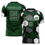 Custom Name and Number Soccer Jersey for Team - Personalized Green and Black-White Sublimation Uniform Personalized Green
