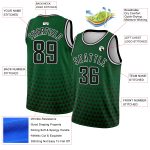 Custom Name and Number Authentic City Edition Basketball Jersey - Personalized Green Black-White Triangle Shapes Personalized