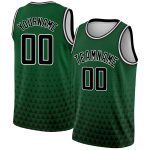 Custom Name and Number Authentic City Edition Basketball Jersey - Personalized Green Black-White Triangle Shapes Personalized