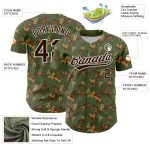 Custom Name and Number Leopard & Hawaii Palm Leaves Baseball Jersey - Personalized 3D Pattern Design in Green, Brown & White