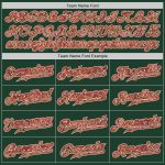 Custom Name and Number Baseball Jersey - Personalized Green Camo Red Authentic Team Jersey Personalized Green Camo-Red Authentic