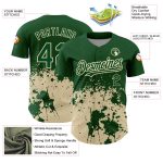 Custom Name and Number Baseball Jersey - Personalized Green City Cream 3D Abstract Splash Grunge Art Design Personalized