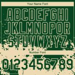 Custom Name and Number Baseball Jersey - Personalized Green City Cream 3D Abstract Splash Grunge Art Design Personalized